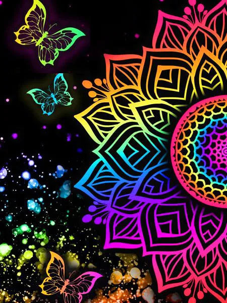 AB Diamond Painting op canvas Mandala Fairy Dust – Abstract Bloem Design