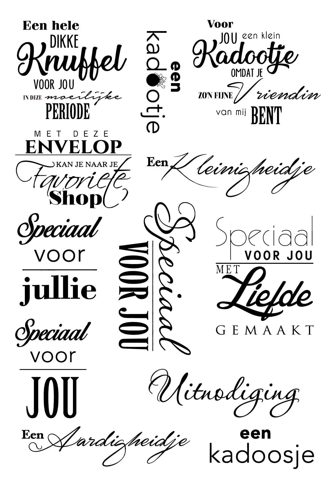 Stempel Transparante Siliconen Rubber Stempelvel met Woorden en Patronen