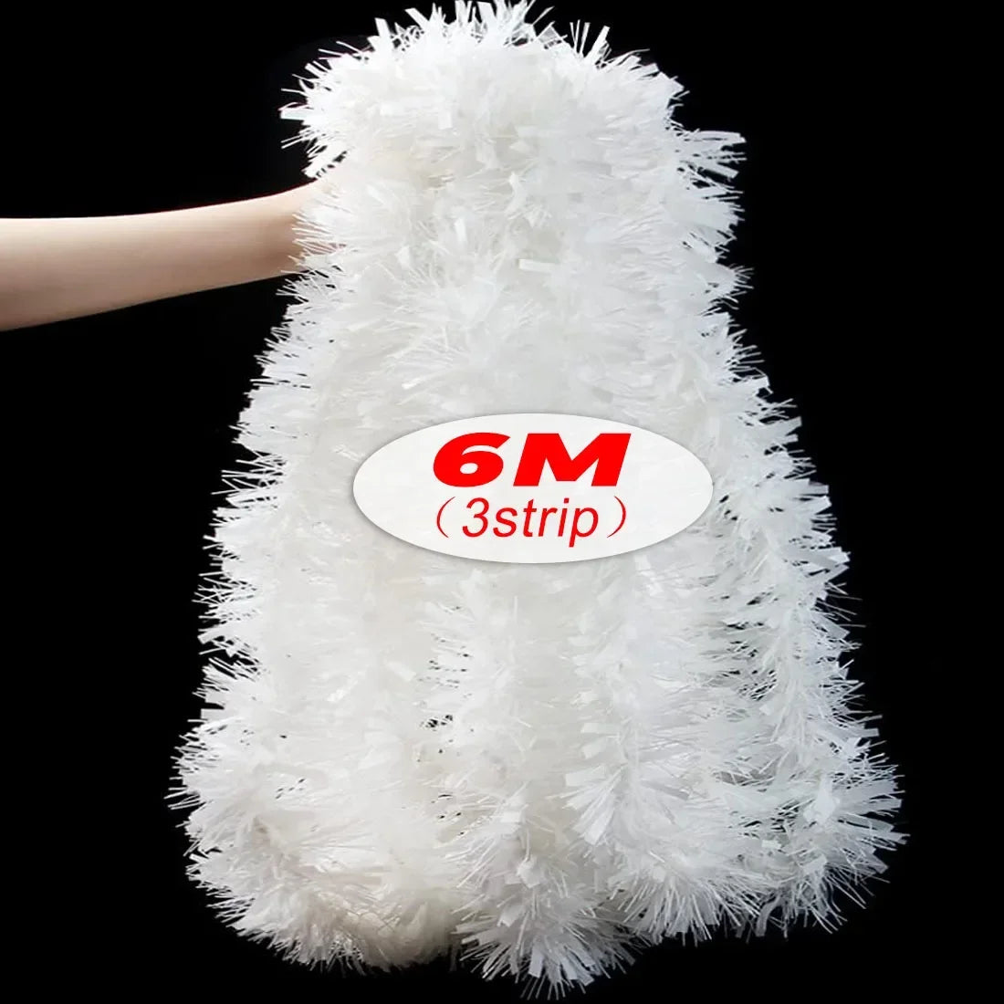 Kerst Guirlande Glanzende Tinsel voor Feestelijke Decoratie - Zwart of Wit