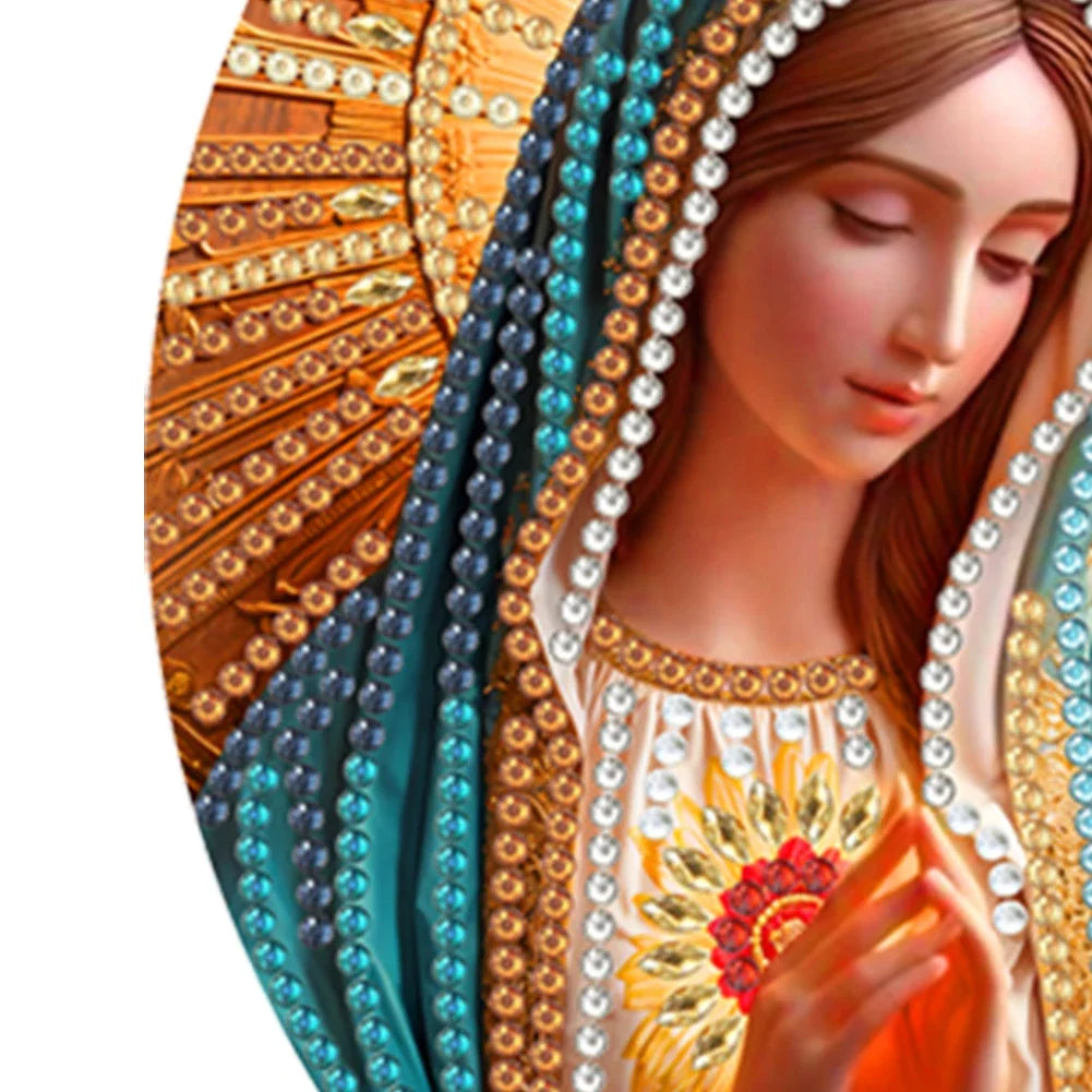 Diamond Painting Kalender Maan Houten Draaikalender met Sierstenen