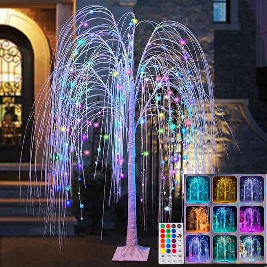 Verlicht Kerst figuur kleurrijke wilgenboom met afstandsbediening en LED verlichting