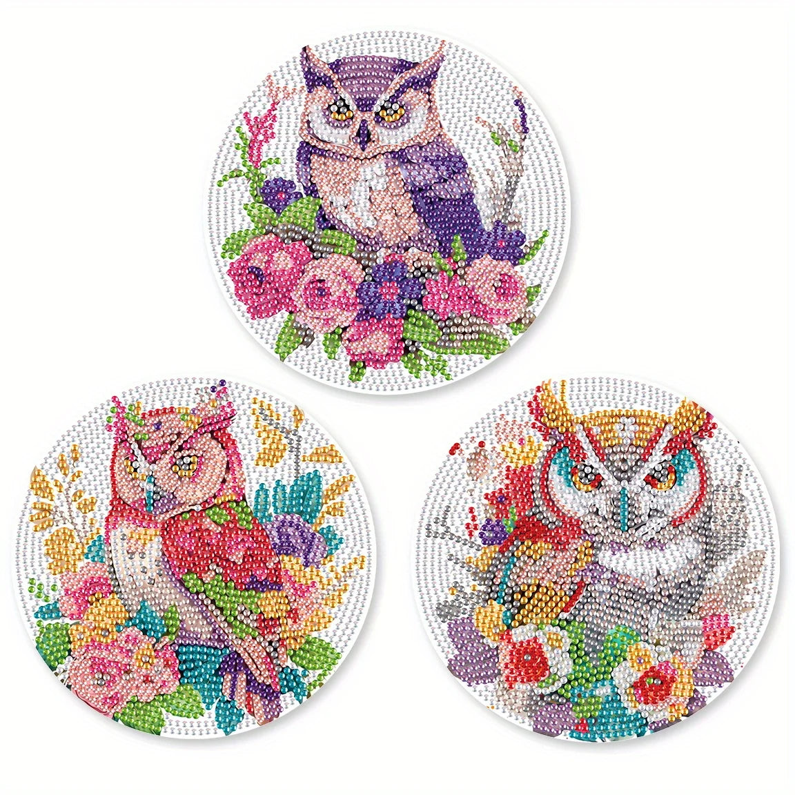 Diamond Painting Placemats Uil Motief Set van 3
