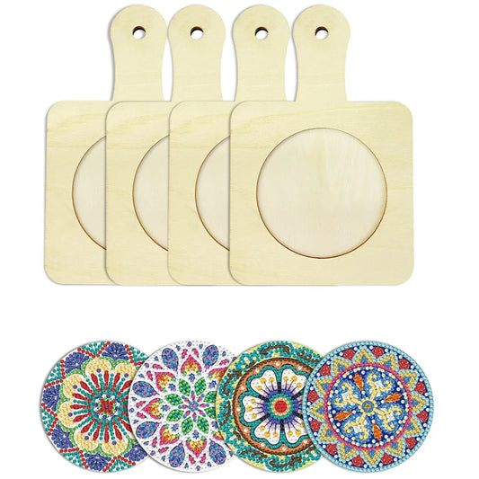 Diamond Painting Dienblad Set van 4 Antislip Placemats Rond - TETP001