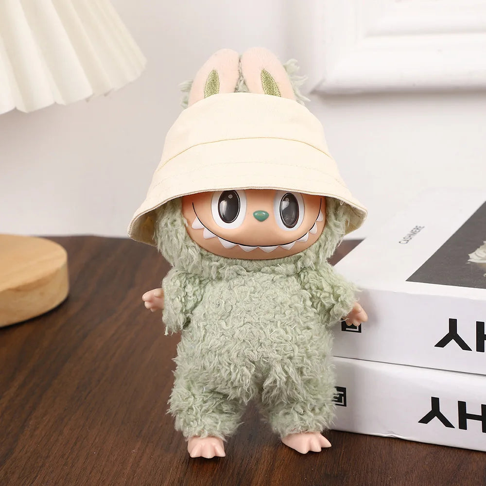 Kleding voor Labubu poppen – Schattig bucket hoedje 15/17 cm accessoire