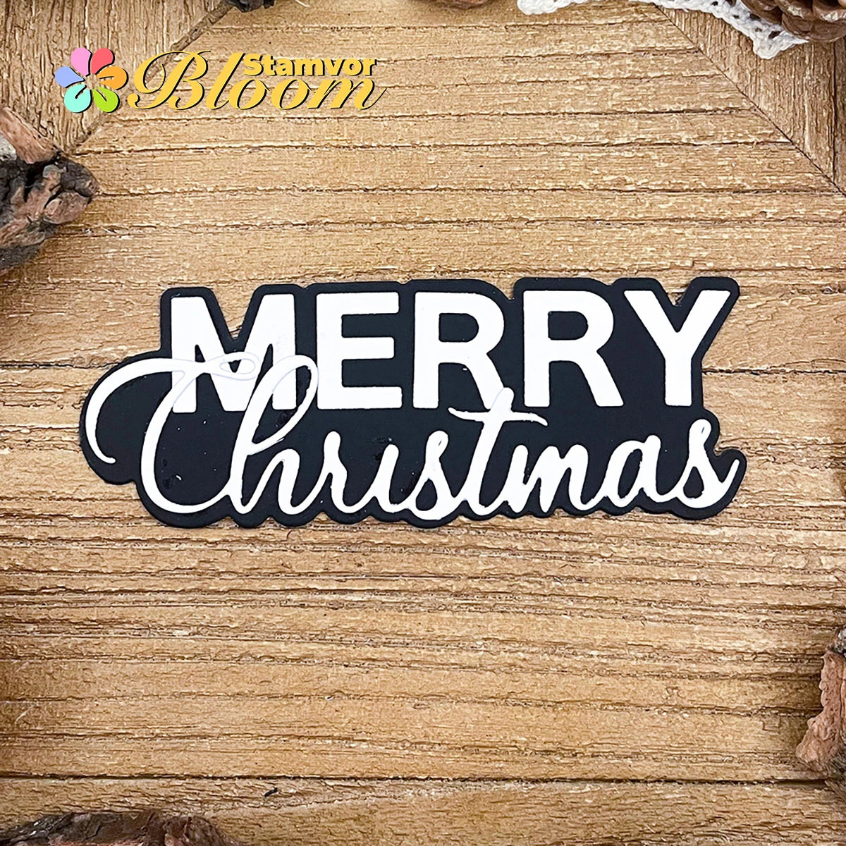 Snijmal Merry Christmas tekst voor kaarten en scrapbooking