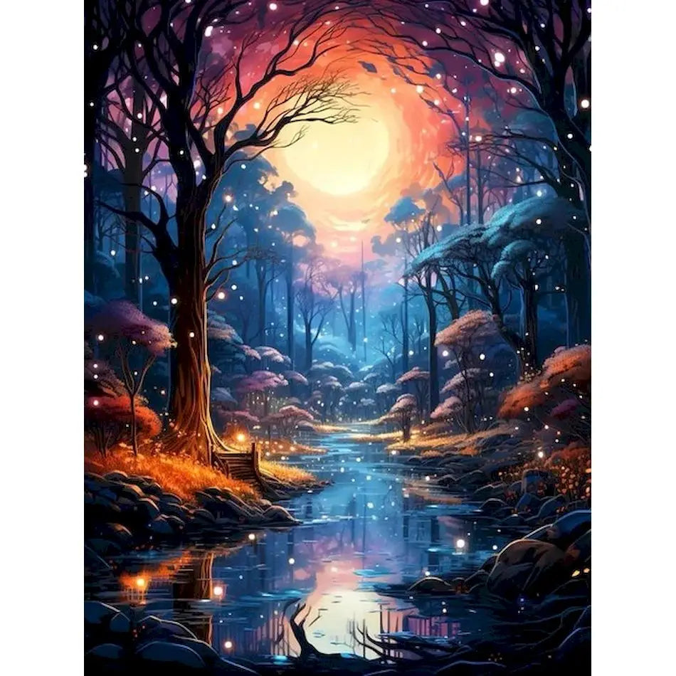 Diamond Painting Landschap ronde of vierkante steentjes Bosdecor - DZDP71858