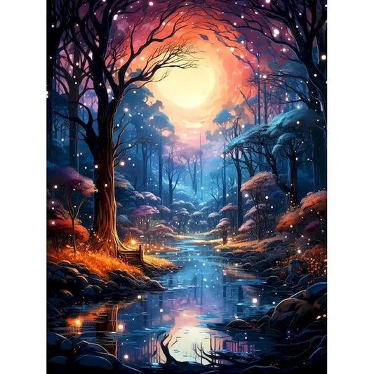 Diamond Painting Landschap ronde of vierkante steentjes Bosdecor - DZDP71858