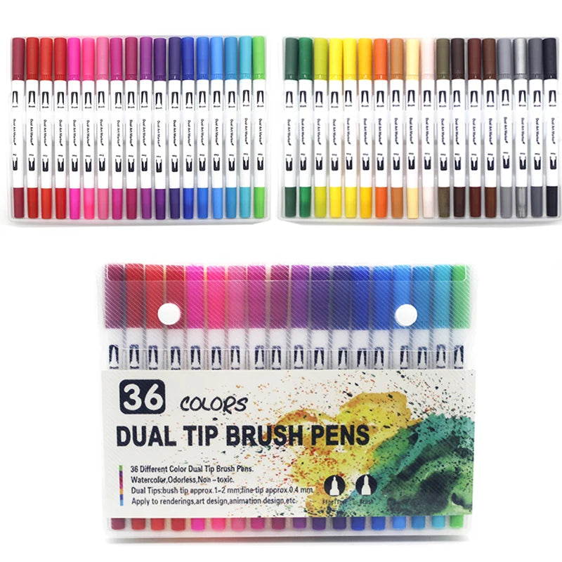 Stiften set met dubbele punt voor manga, kalligrafie en illustratie