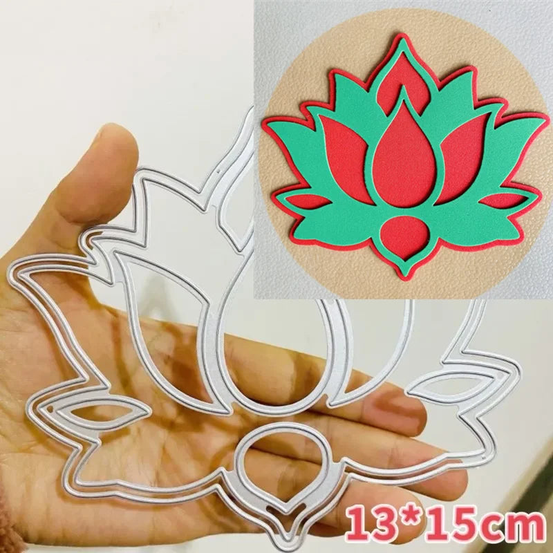 Metalen snijmal - Uitgesneden Lotus Bloem (13x15 cm)