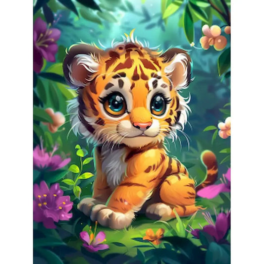 Schilderen op nummer Dieren - Tijger Schattige Dierenkunst - 9961639