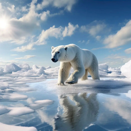 Diamond Painting Dieren ronde of vierkante steentjes - IJsbeer DZDP80356