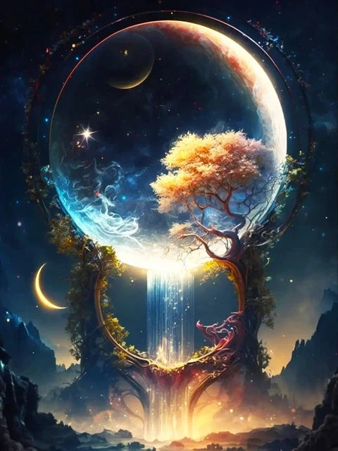 Schilderen op nummer Landschappen – Bomen in het donker (keuze uit 12 afbeeldingen)