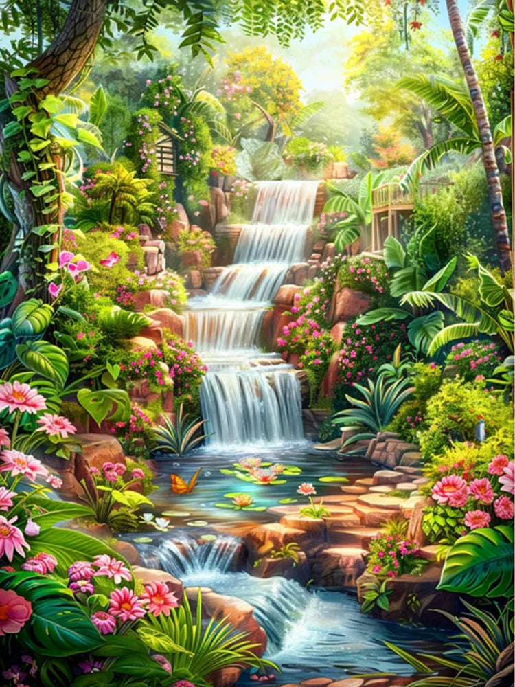 AB Diamond Painting met Fairy dust steentjes – Berg & Waterval