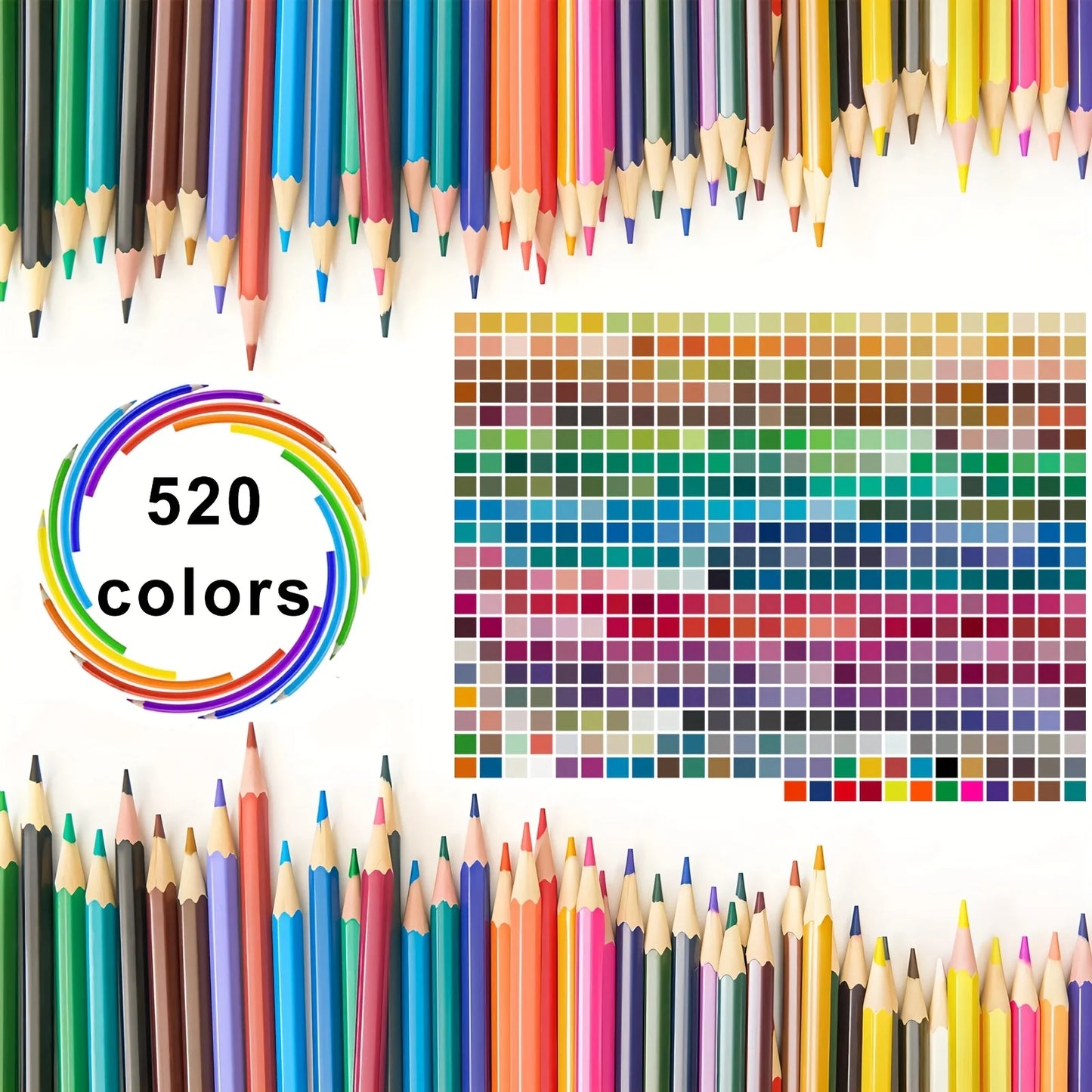 Kleurpotloden 520-delig – Premium oliebasis met heldere kleuren