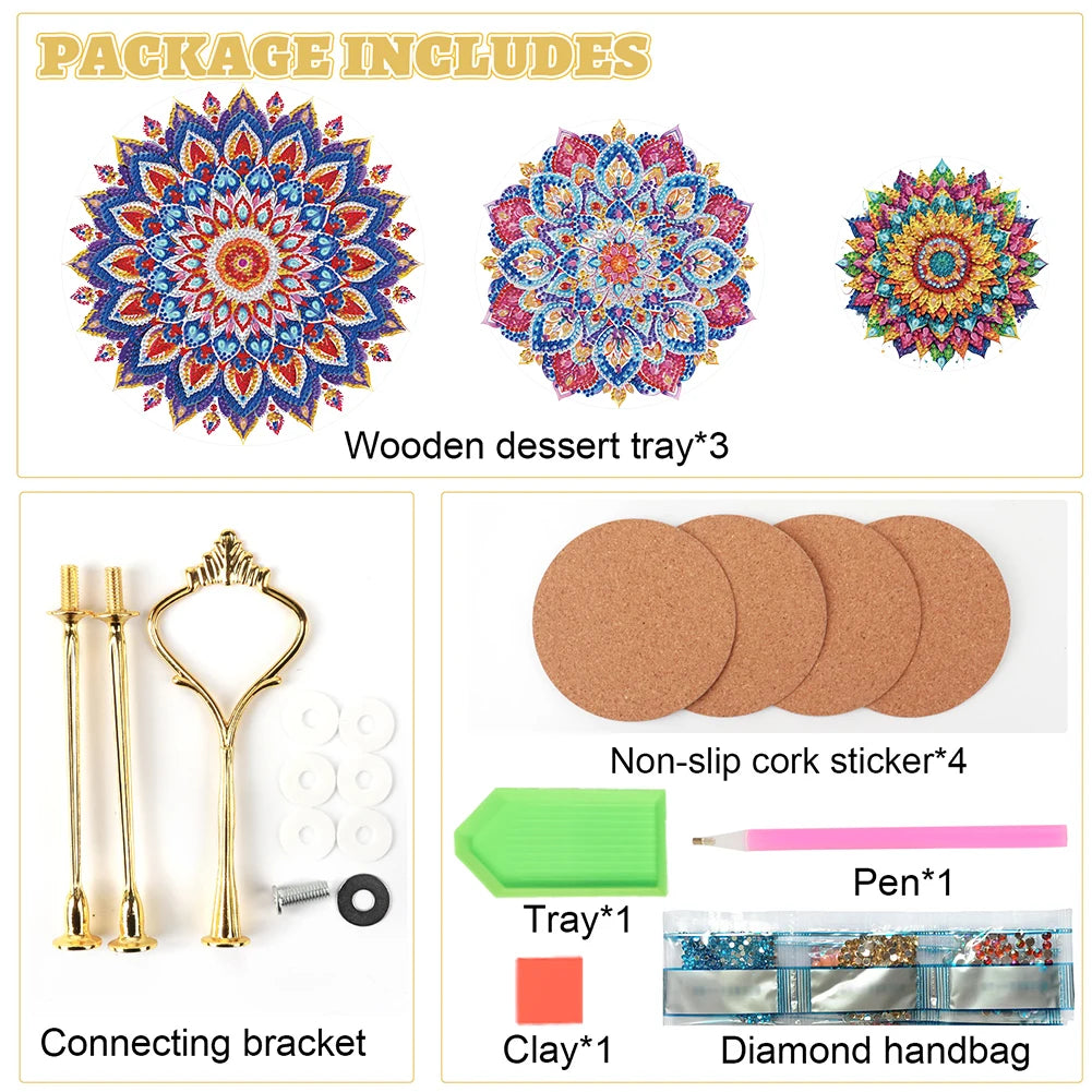 Diamond Painting Etagere Mandala Organizer Display Rek 3-laags Kit