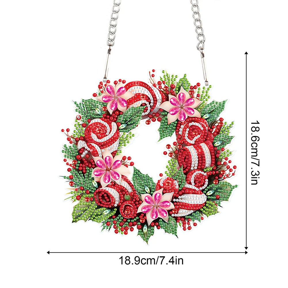 Diamond Painting Kerst krans deur- en wandhanger