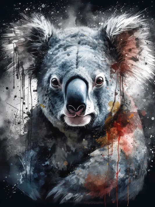Diamond Painting Dieren Graffiti Kunstwerk met Ronde Steentjes - Koala