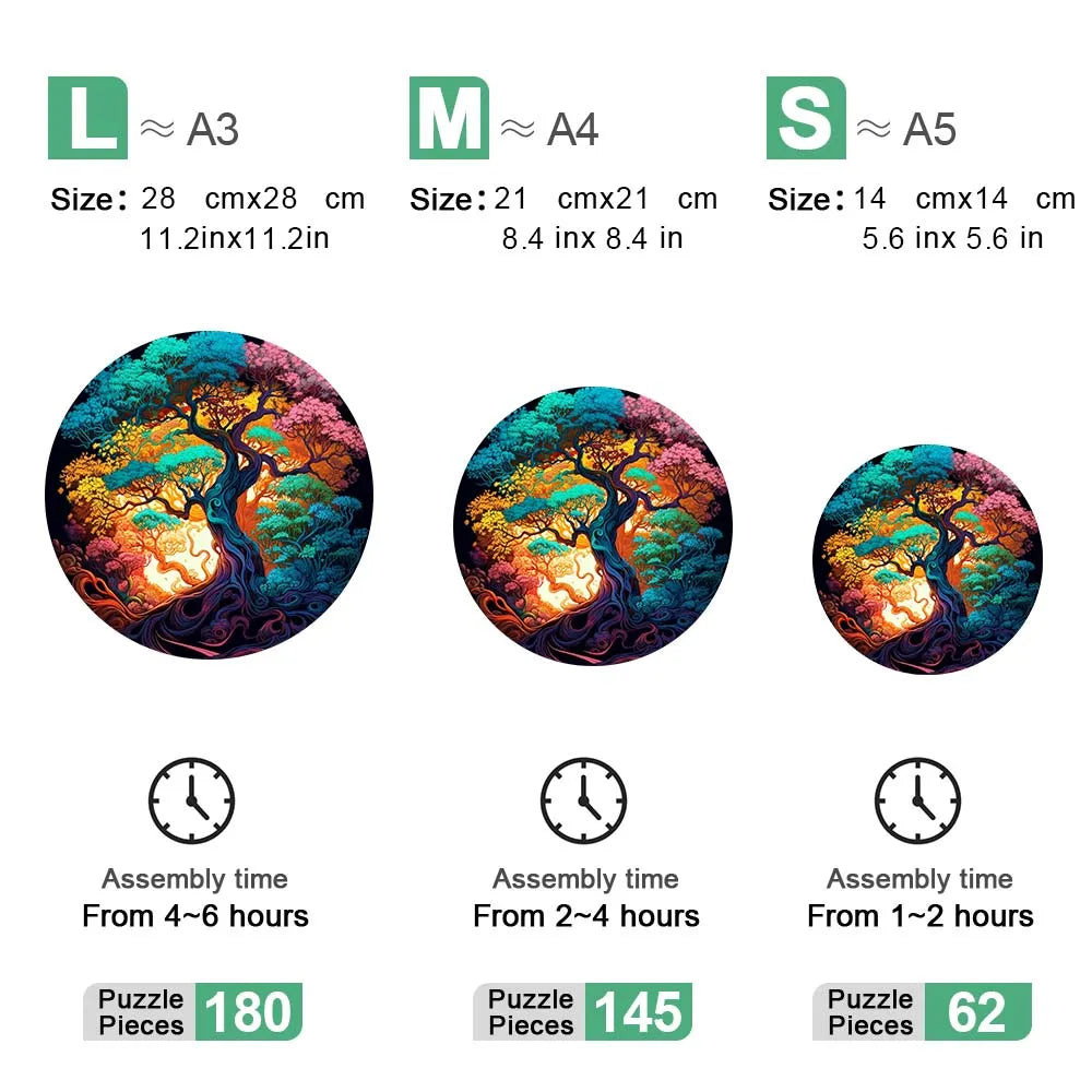 Houten figuren puzzel Alien Plant levensboom voor het hele gezin