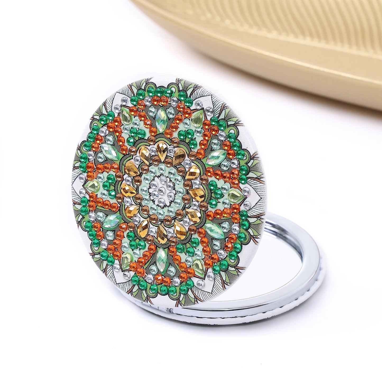 Diamond Painting Make-up spiegel Mandala – Compact en Dubbelzijdig