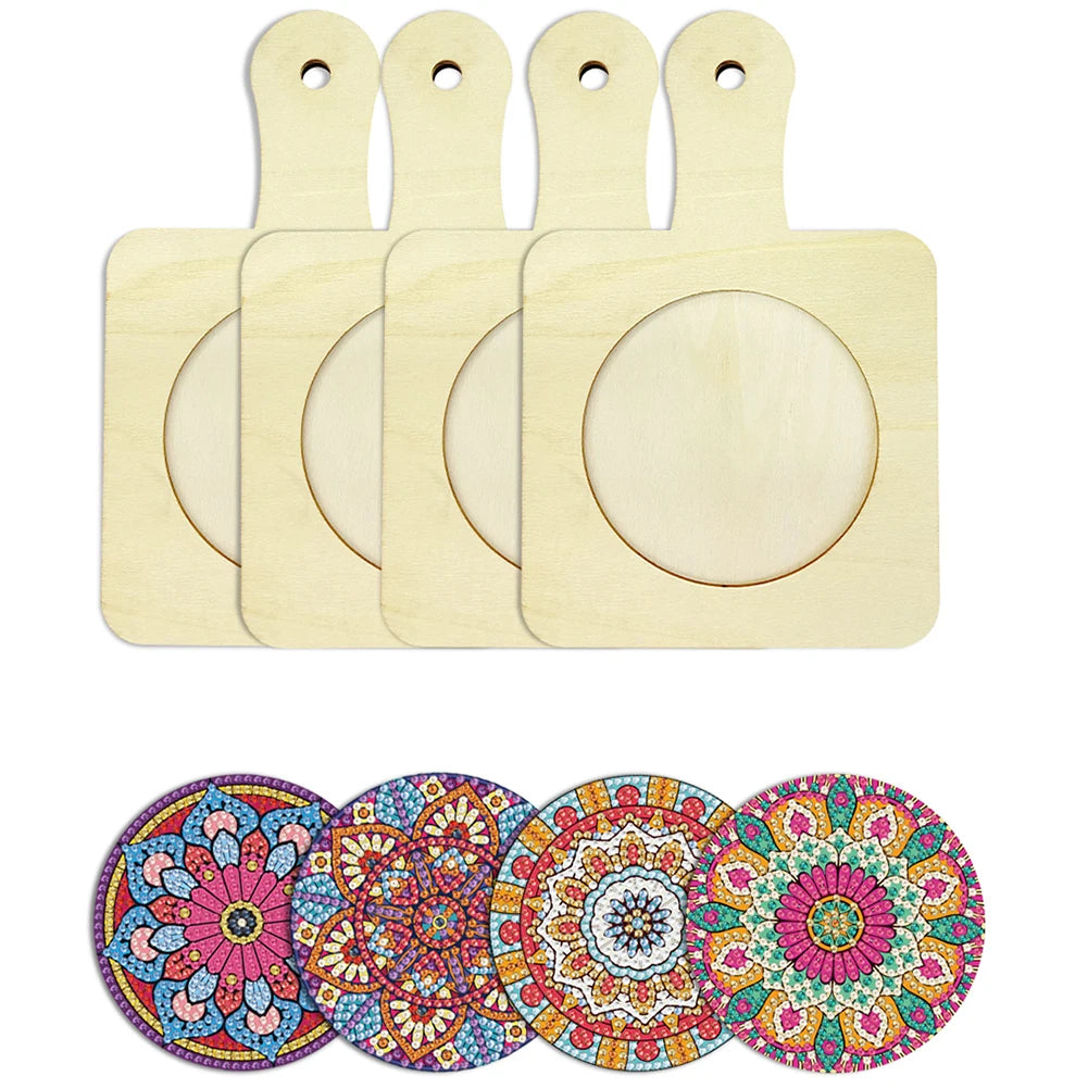 Diamond Painting Dienblad Set van 4 Antislip Placemats Rond - TETP002