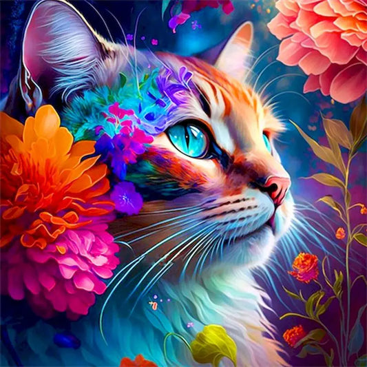 Diamond Painting Dieren Volledige Ronde Steentjes 30x40cm - Kat 4