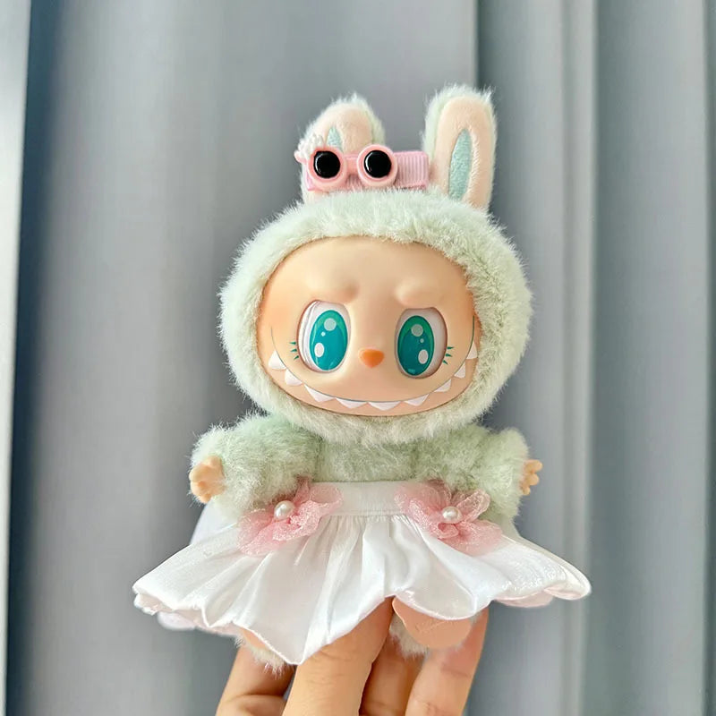 Kleding voor Labubu poppen – schattige Kpop stijl outfit met accessoires