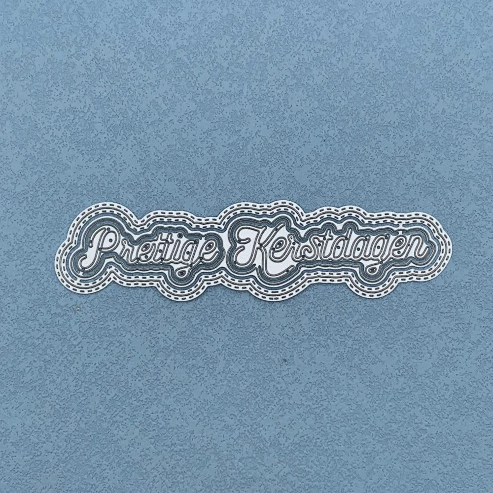 Metalen snijmal - Nederlandse teksten - Prettige Kerstdagen 13.6X3.6 CM
