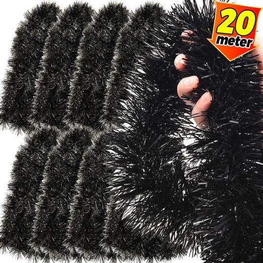 Kerst Guirlande 2 tot 20 meter Zwarte Glimmende Lint Guirlande Decoratie
