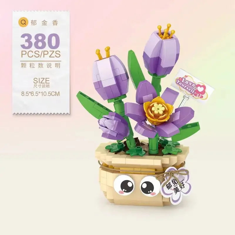 Bouwpakket Bloemenboeket met Rozen – Creatieve Bloemen Bouwstenen Set