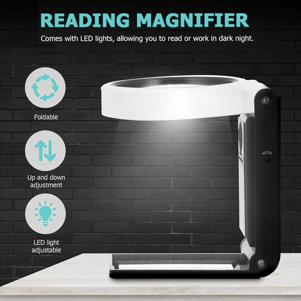 Diamond Painting Loeplamp met LED Verlichting – Vergrootglas 3X/5X/25X – Handheld en Opvouwbaar