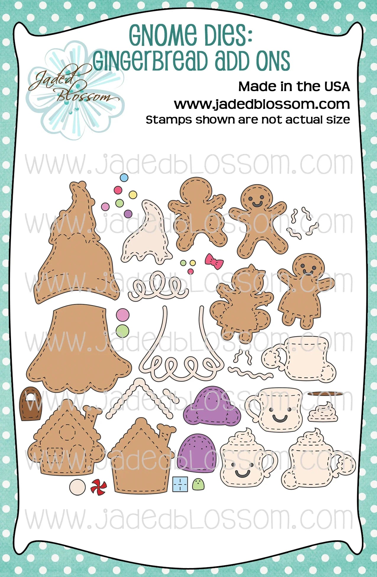 JB Collections Gnome add on snijmallen set voor creatieve kaarten en tafereeltjes - Gingerbread