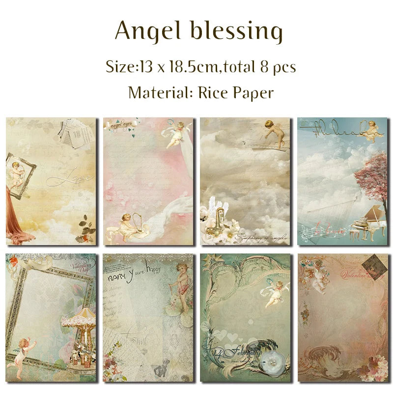 Papier voor kaarten maken & Scrapbook Rijstpapier Bloemen Vintage Set