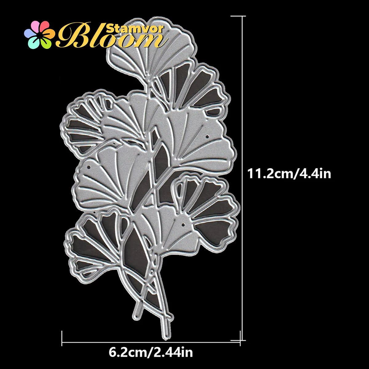 Snijmal Ginkgo Biloba Bladeren en Bloemen Metalen Stanssjabloon