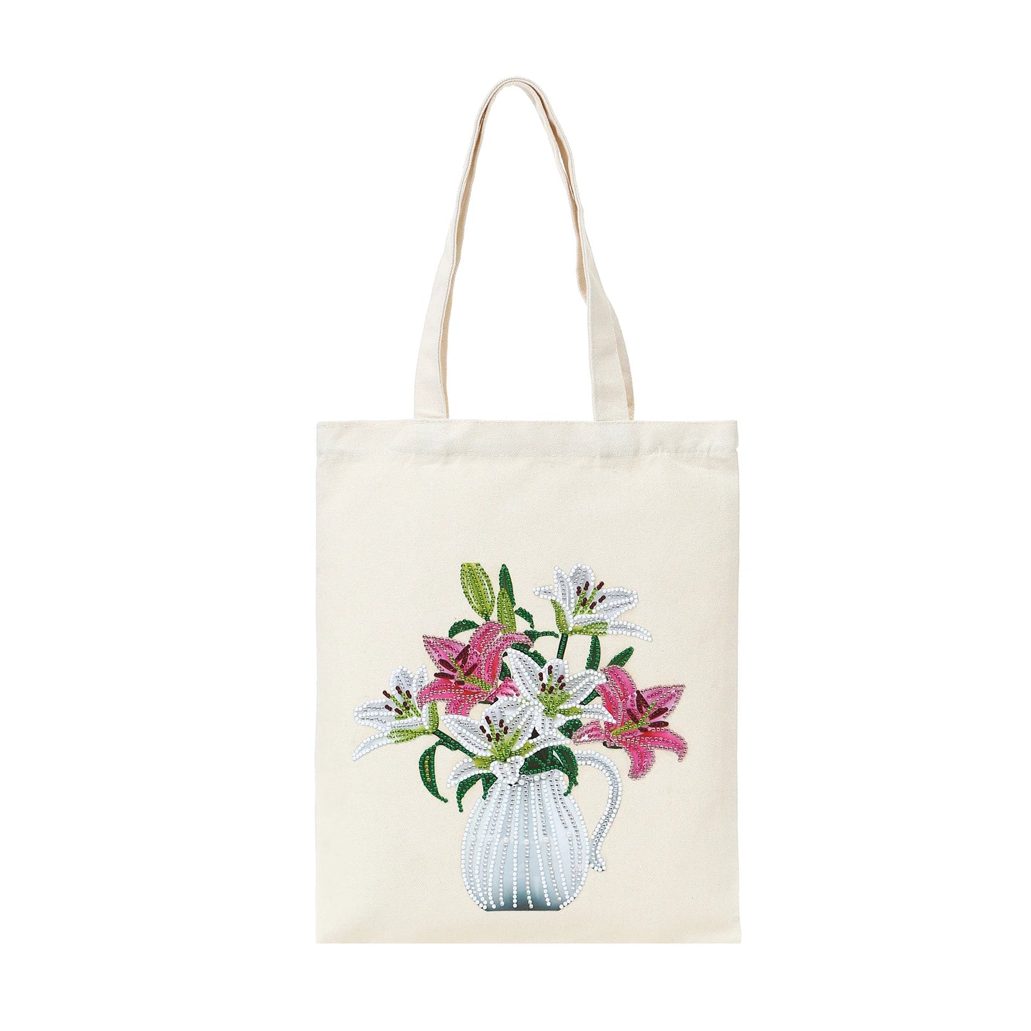 Diamond Painting Tas Bloemen Shopping Bag met Steentjes