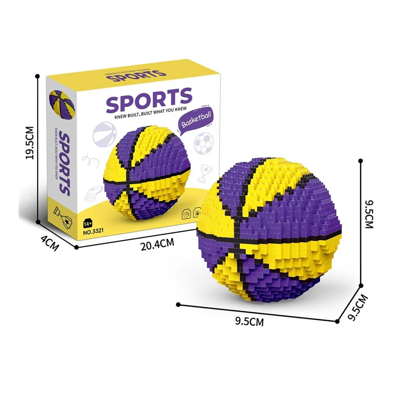 Bouwpakket Sport – Voetbal & Basketbal Blokjesmodel voor Fans