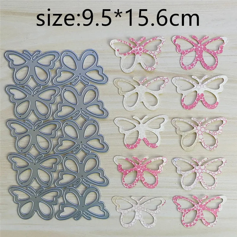 Metalen snijmal - 10 stuks vlinder stencils voor scrapbooking