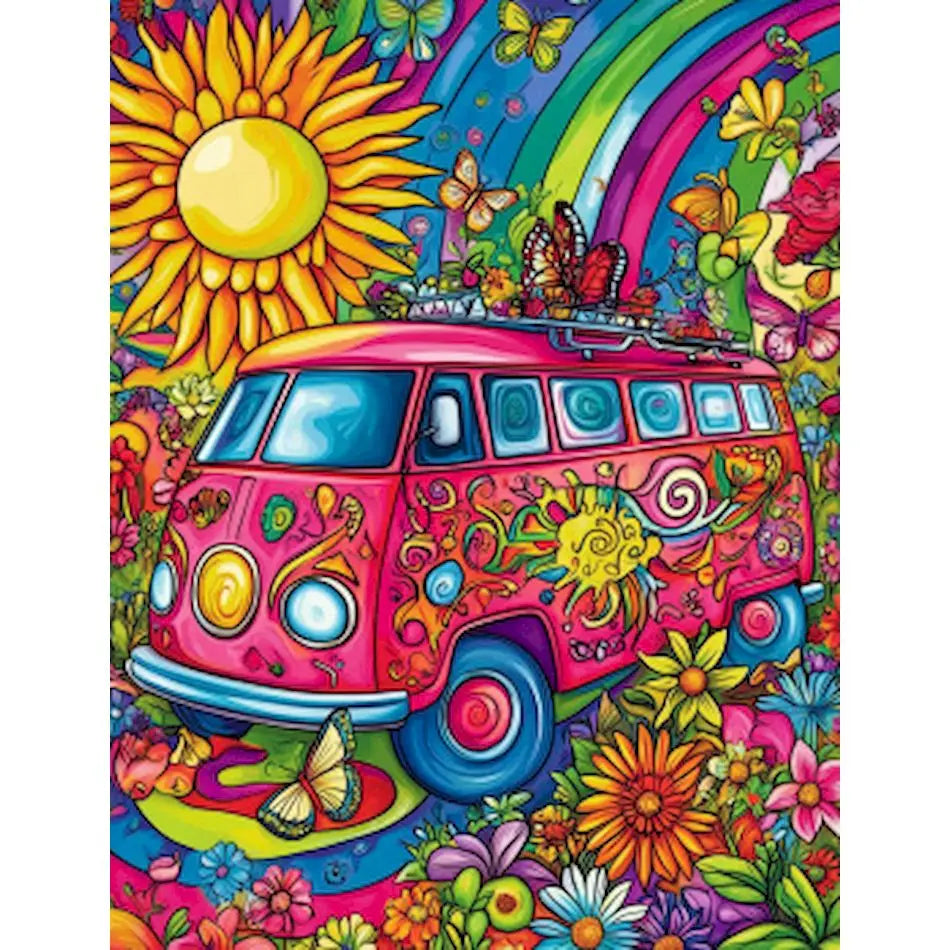 Schilderen op nummer Landschappen - Abstracte huizen, landschappen en busjes (Keuze uit 13 afbeeldingen)