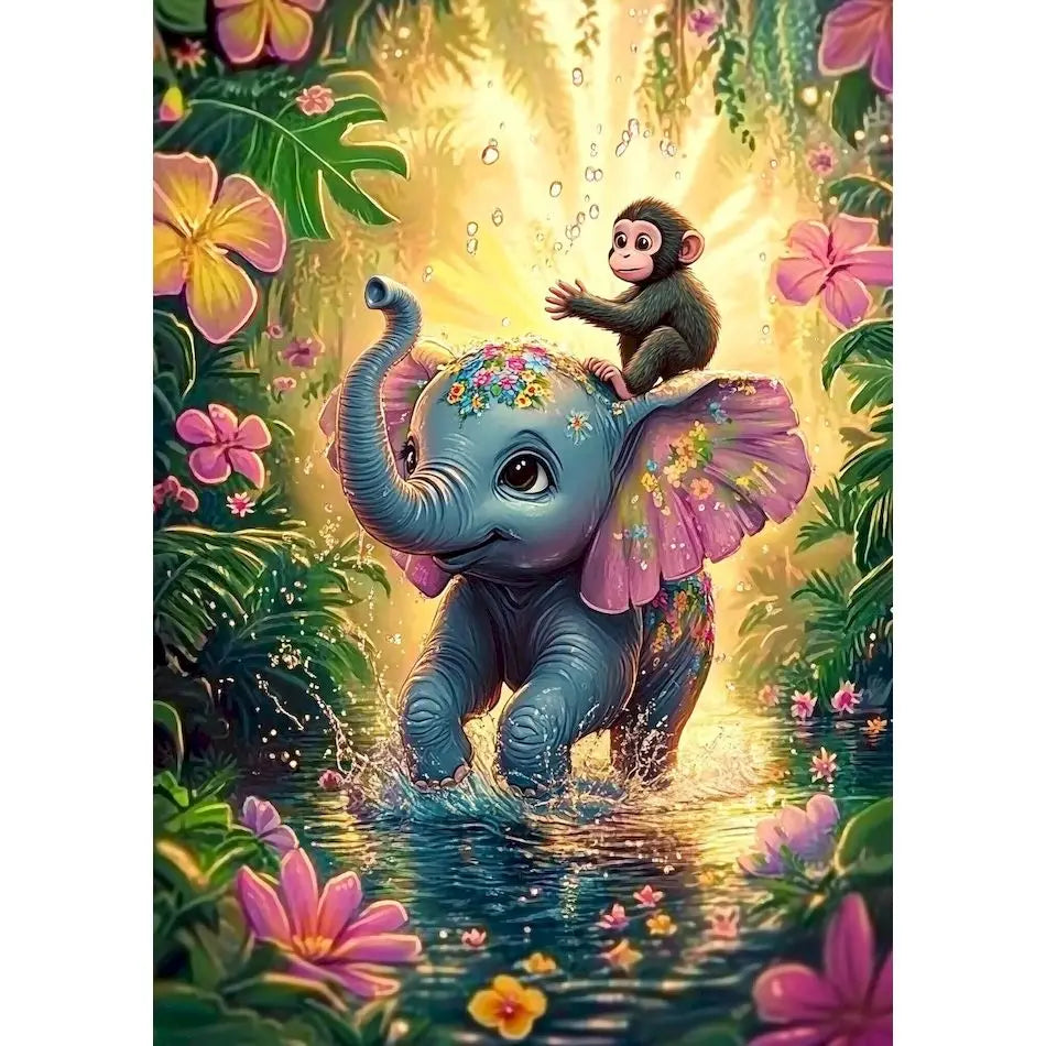 Schilderen op nummer Dieren - Olifant Abstract Modern Canvas - 9966769