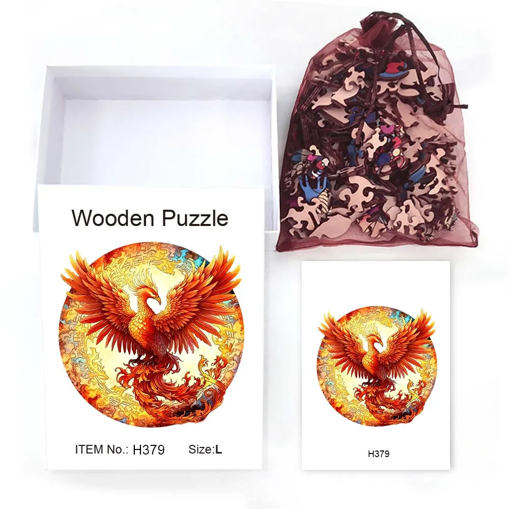 Houten figuren puzzel Phoenix – Delicate Gratitude in luxe geschenkdoos