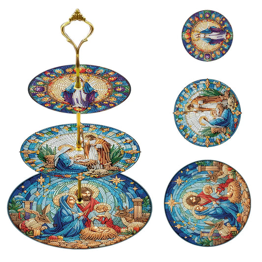 Diamond Painting Etagere Kristal Display Rek met Drie Lagen – Religieuze Figuren