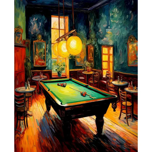 Diamond Painting Overig 30x40cm met ronde steentjes – Pooltafel