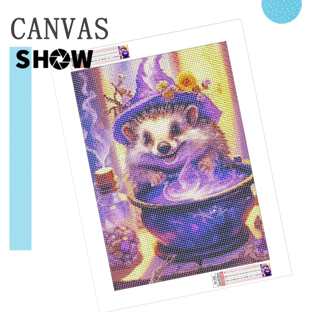 Diamond Painting Dieren - Kleurrijk Dier 30x40 cm Rond - Panda 2