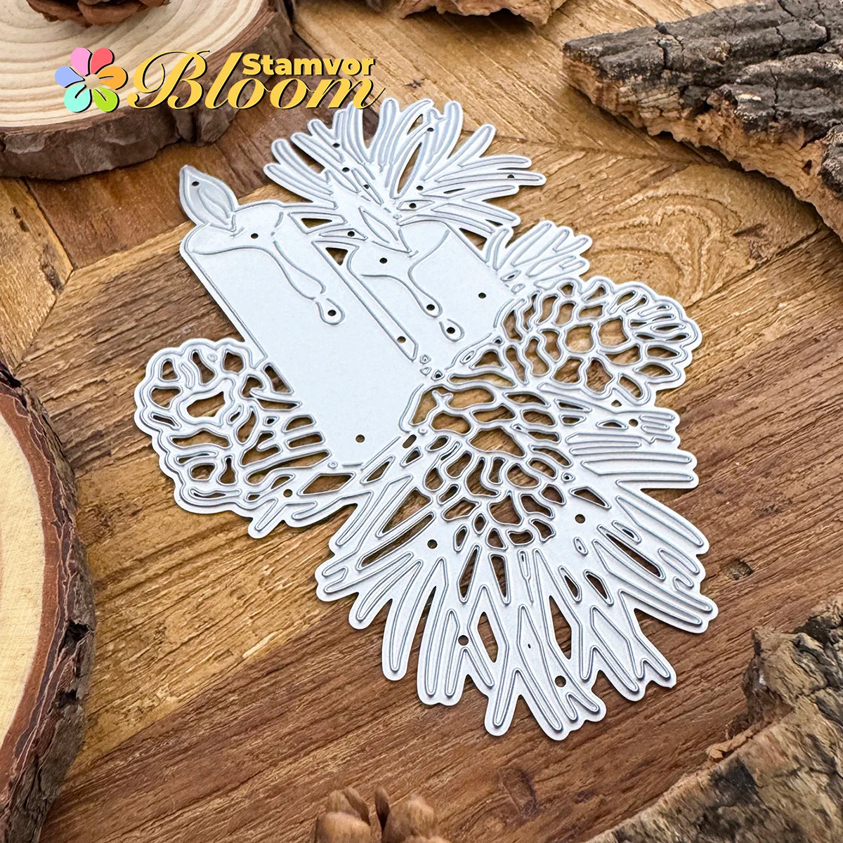 Snijmal kersttakken, bladeren en kaarsen voor decoratief embossing en kaarten