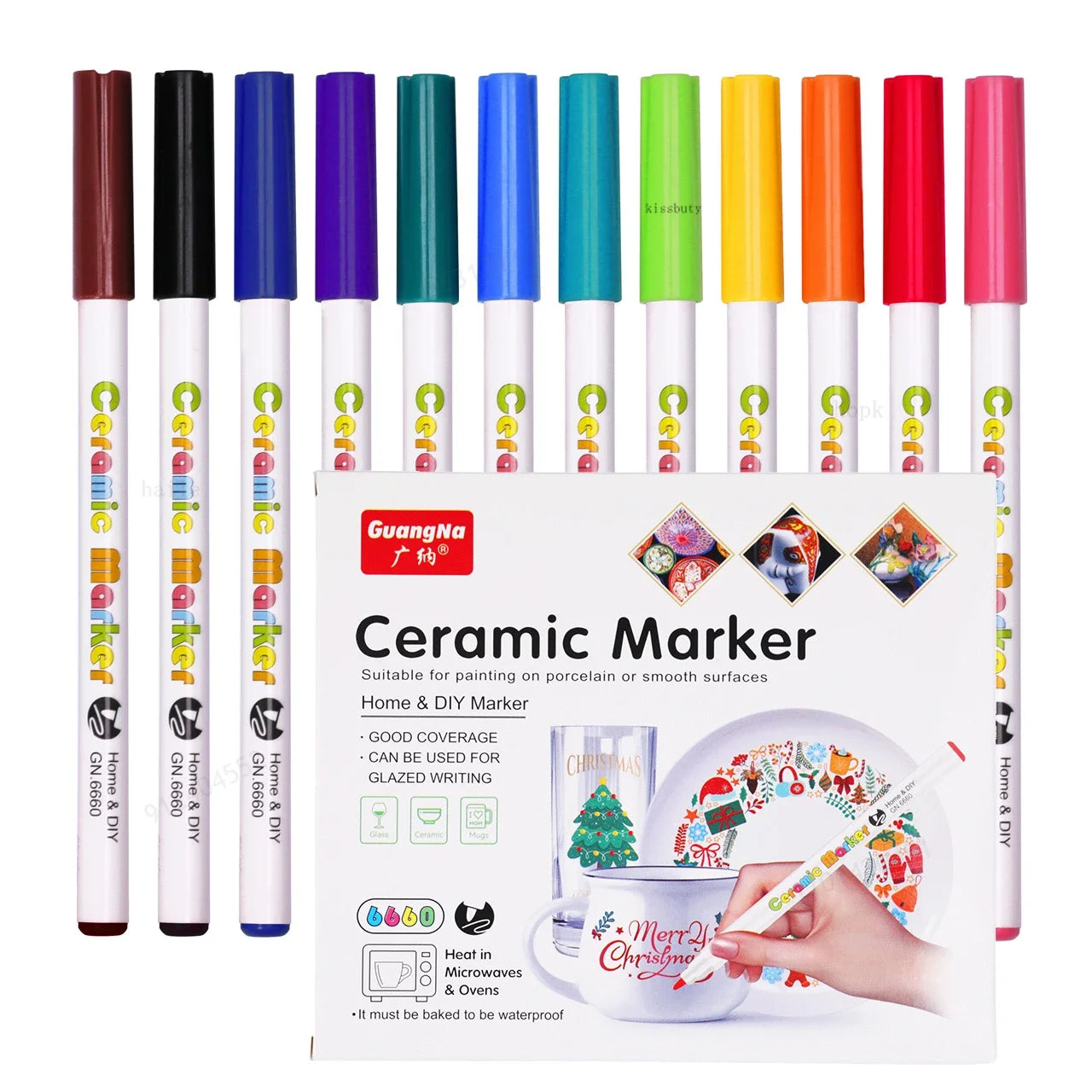 Stiften set acrylverfmarkers voor keramiek, glas, hout en steen
