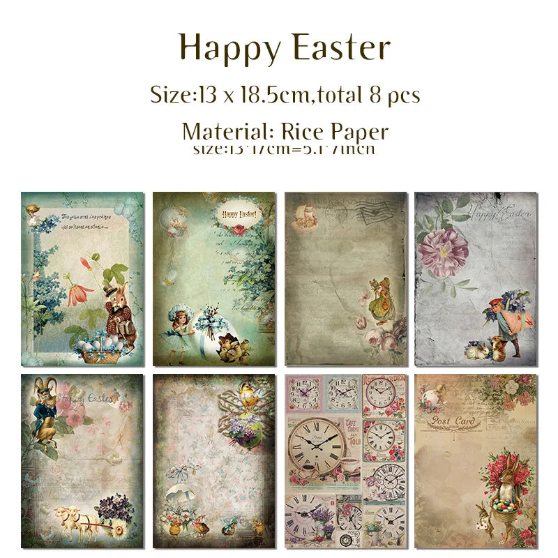 Papier voor kaarten maken & Scrapbook Rijstpapier Bloemen Vintage Set