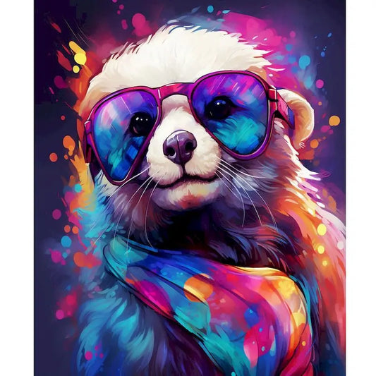 Diamond Painting Dieren Kleurrijk Volledig Rond 30x40cm - Panda