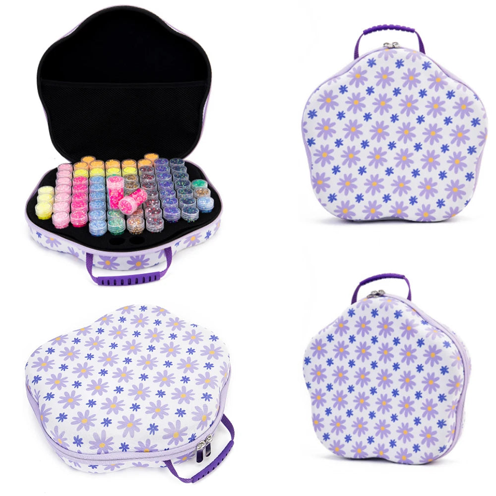 Diamond Painting Opbergkoffer met 60 Opbergpotjes voor steentjes plus accessoires