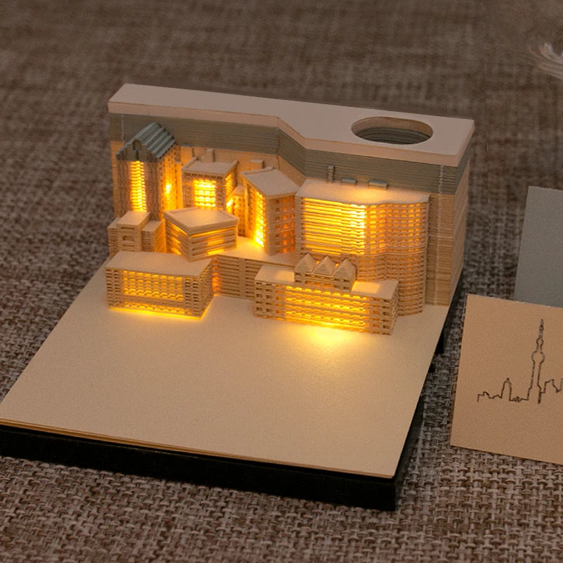 3D Papier Sculptuur Notitieblok / Scheurkalender Decoratie voor Feestdagen en Cadeaus