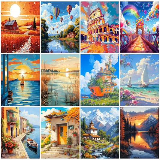 Schilderen op nummer Landschappen - Prachtige landschappen in diverse ontwerpen