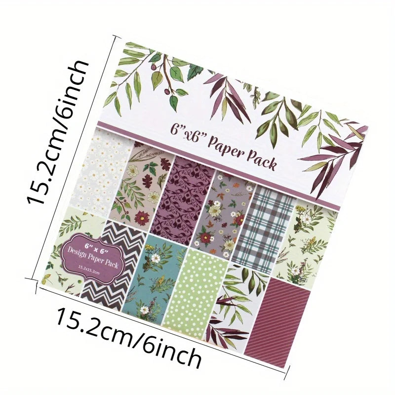 24 Vellen Bloemen Scrapbook Papier – 15,2 x 15,2 cm